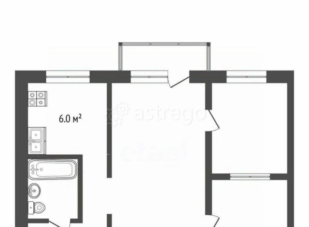 3-комн. квартира, 44 м2, 2/2 эт. Воскресенск - изображение 3
