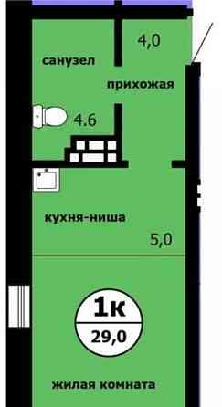 Студия, 29 м2, 2/9 эт. Красноярск