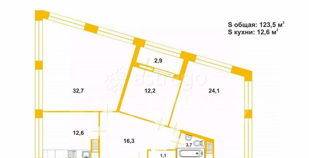 4-комн. квартира, 123.4 м2, 10/21 эт. Санкт-Петербург - изображение 4