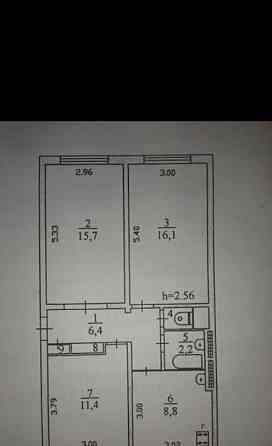 3-комн. квартира, 62 м2, 1/5 эт. Мирный