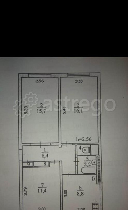 3-комн. квартира, 62 м2, 1/5 эт. Мирный - изображение 5