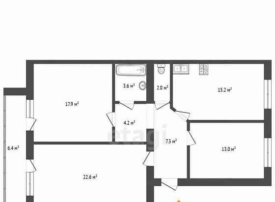 3-комн. квартира, 86.1 м2, 5/5 эт. Котлас