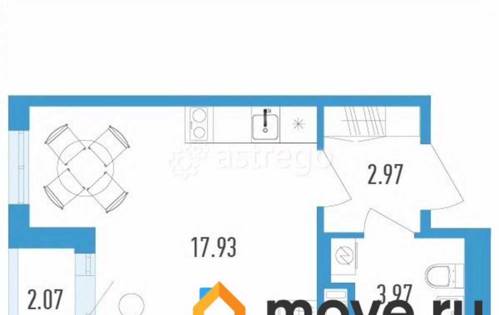 Студия, 25.91 м2, 4/12 эт. Санкт-Петербург - изображение 1