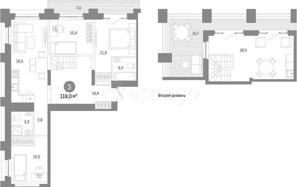 4-комн. квартира, 119 м2, 7/7 эт. Москва - изображение 1