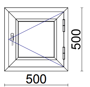 Окно ПВХ 500х500 мм п/о Москва
