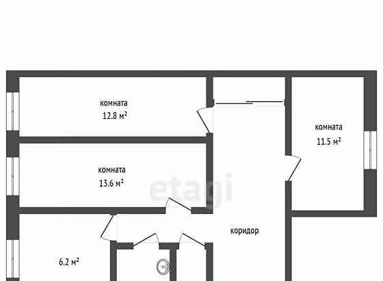 3-комн. квартира, 58.6 м2, 2/5 эт. Архангельск