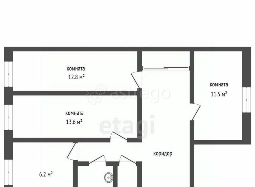 3-комн. квартира, 58.6 м2, 2/5 эт. Архангельск - изображение 3