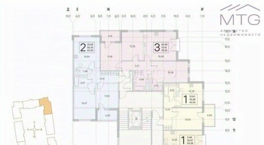 3-комн. квартира, 74.16 м2, 4/4 эт. Санкт-Петербург - изображение 3
