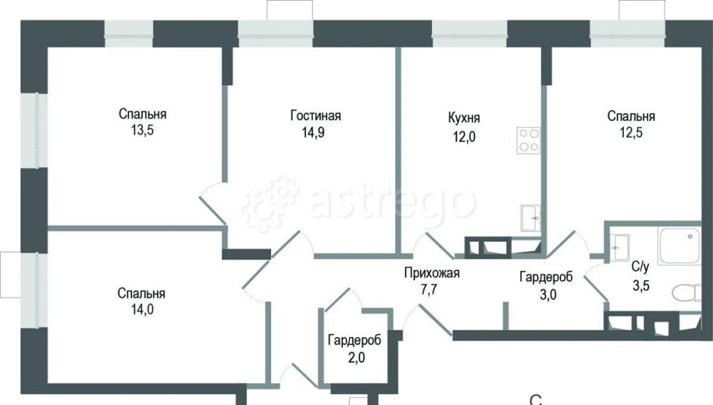 4-комн. квартира, 88.1 м2, 2/8 эт. Королев - изображение 1