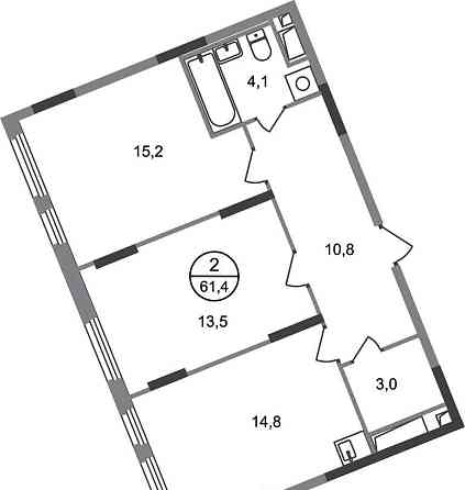 2-комн. квартира, 61 м2, 16/17 эт. Москва