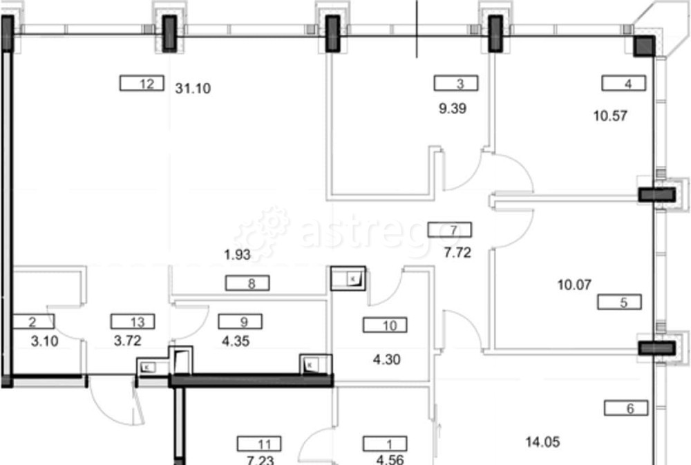 4-комн. квартира, 112.09 м2, 48/55 эт. Москва - изображение 1