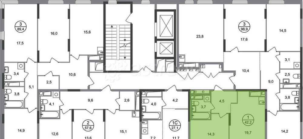 1-комн. квартира, 42 м2, 12/17 эт. Москва - изображение 7