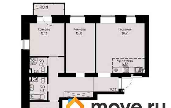 4-комн. квартира, 93.2 м2, 5/8 эт. Красноярск