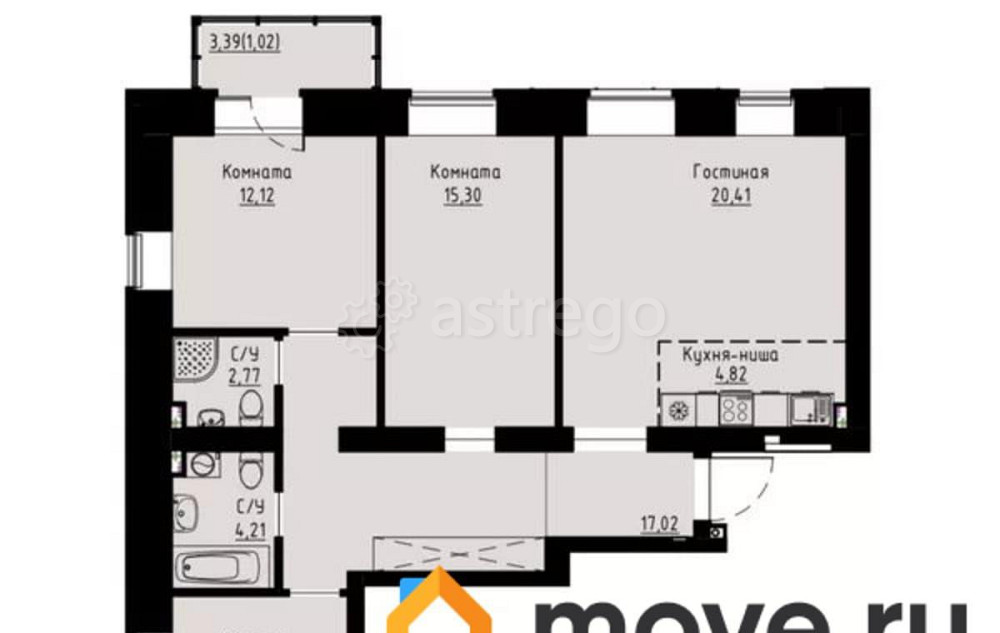 4-комн. квартира, 93.2 м2, 5/8 эт. Красноярск - изображение 1