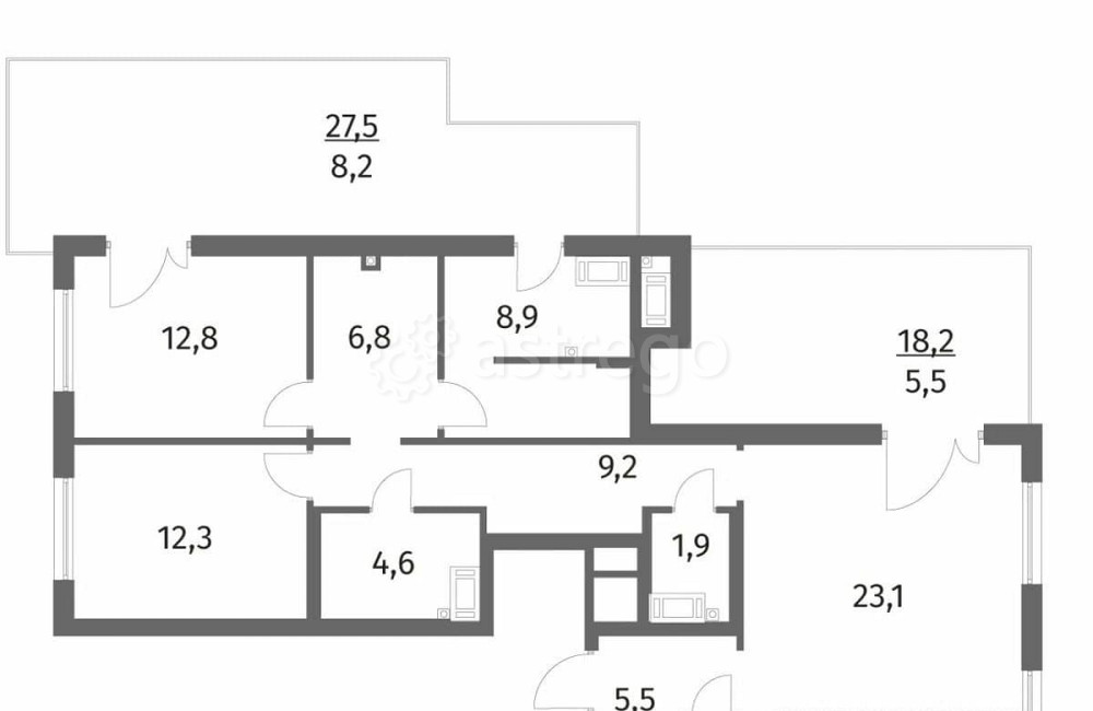 3-комн. квартира, 111.1 м2, 6/6 эт. Санкт-Петербург - изображение 1