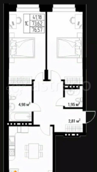 Студия, 76.57 м2, 3/9 эт. Горно-Алтайск - изображение 1