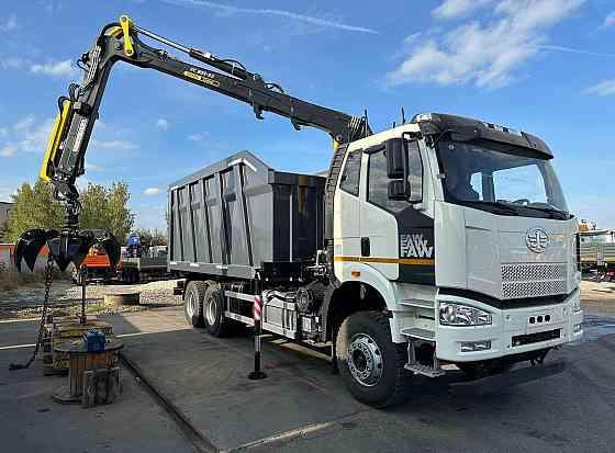 Ломовоз с КМУ FAW CA3250 (металловоз) Москва