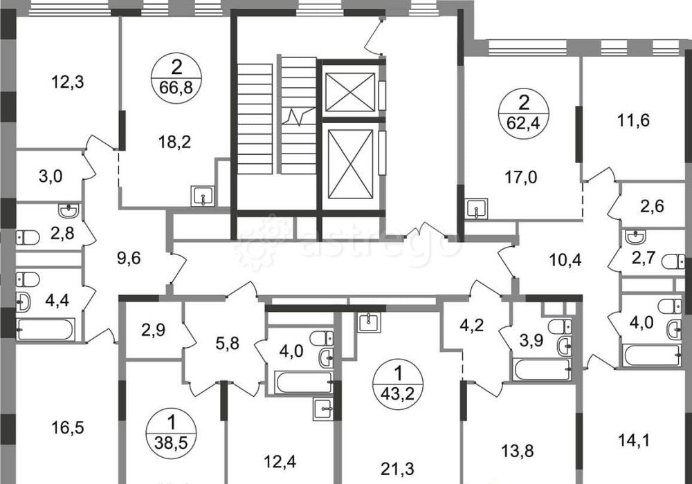 2-комн. квартира, 66 м2, 3/17 эт. Москва - изображение 10