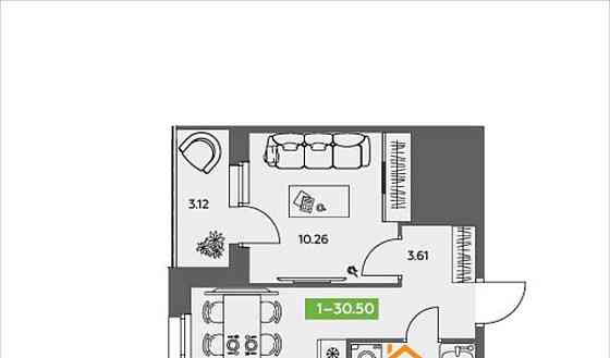 1-комн. квартира, 30.5 м2, 1/5 эт. Северодвинск