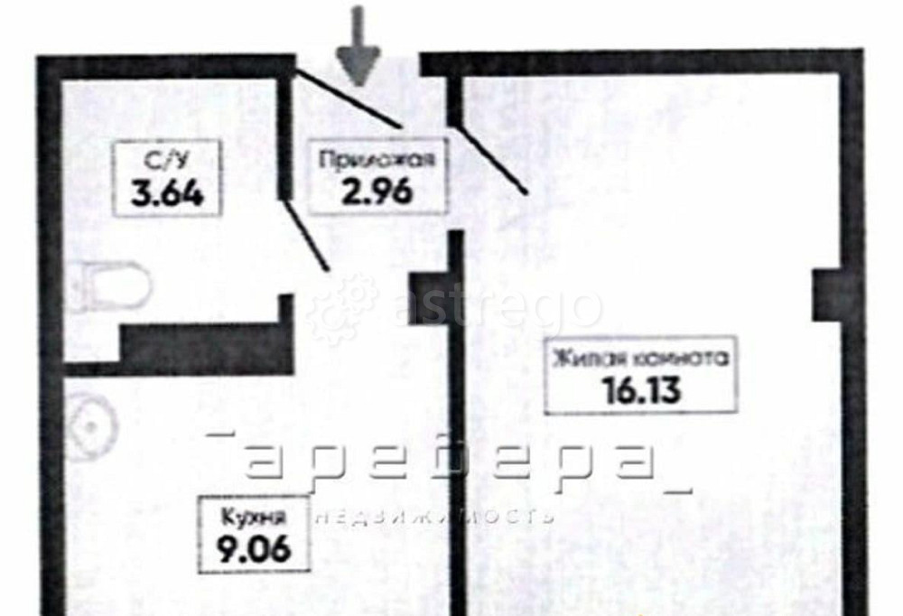 1-комн. квартира, 33.01 м2, 7/11 эт. Сосновоборск - изображение 2