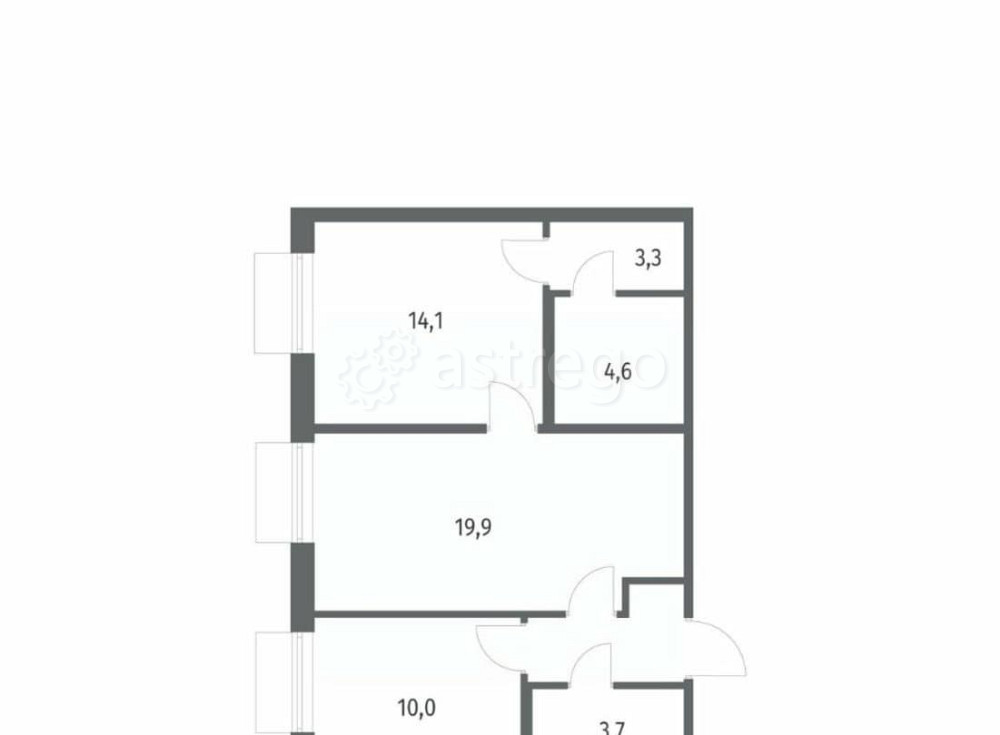 2-комн. квартира, 59.3 м2, 5/12 эт. Санкт-Петербург - изображение 1
