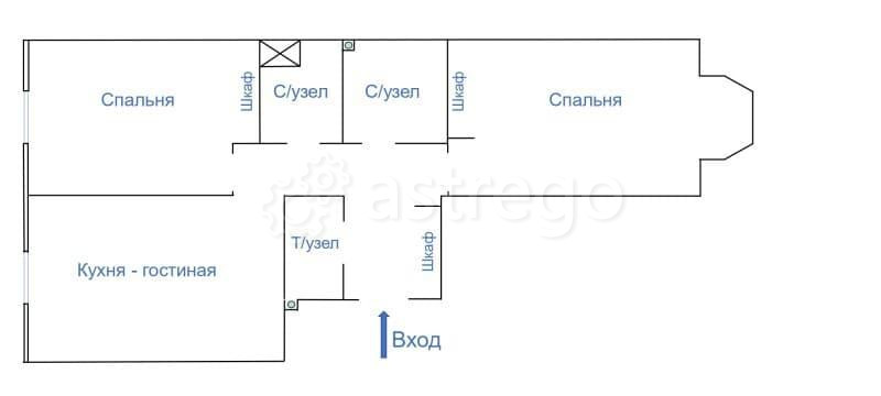 2-комн. квартира, 67.6 м2, 6/16 эт. Москва - изображение 3