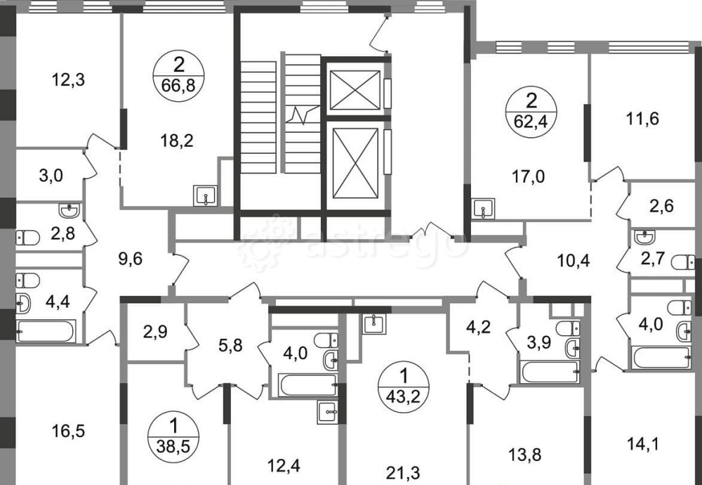 2-комн. квартира, 66 м2, 5/17 эт. Москва - изображение 5