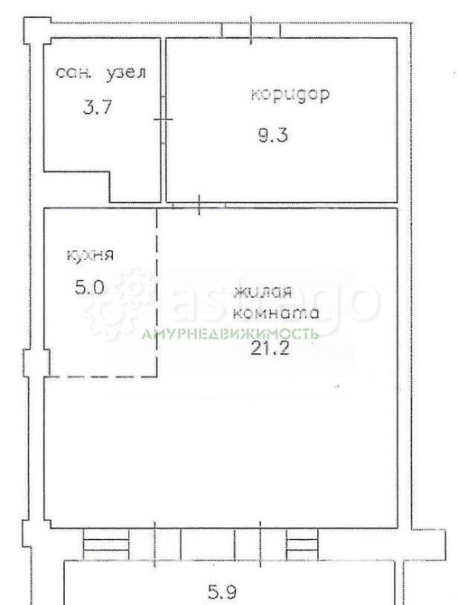 1-комн. квартира, 42.3 м2, 12/15 эт. Благовещенск - изображение 9