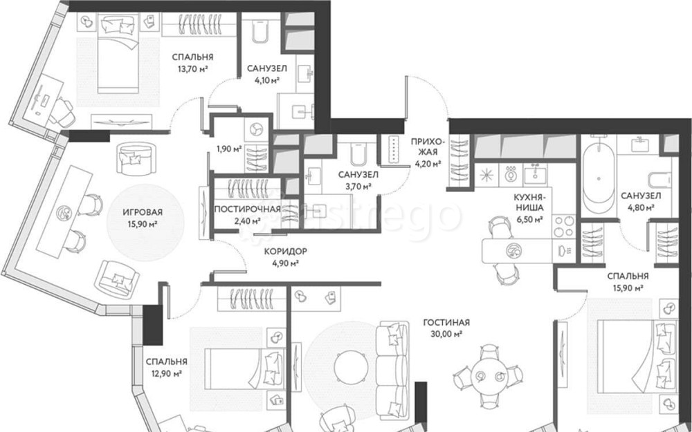 4-комн. квартира, 120.9 м2, 28/34 эт. Москва - изображение 1