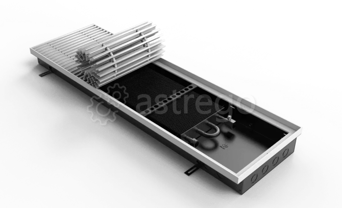 Конвектор внутрипольный VITRON ВК.080.300.600.4ТГ с корпусом из оцинкованной стали Витрон Москва - изображение 1