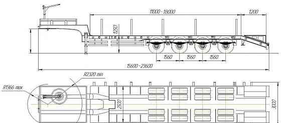 Трал четырехосный среднерамный раздвижной, уголковые трапы Ставрополь