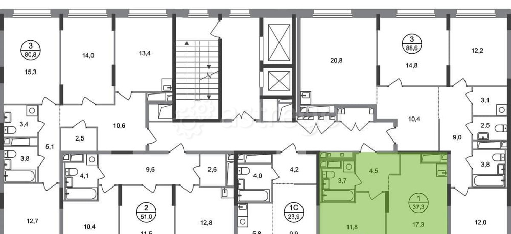 1-комн. квартира, 37 м2, 5/17 эт. Москва - изображение 6