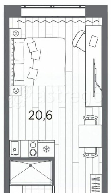 1-комн. апарт-ы, 24.4 м2, 2/13 эт. Санкт-Петербург - изображение 1