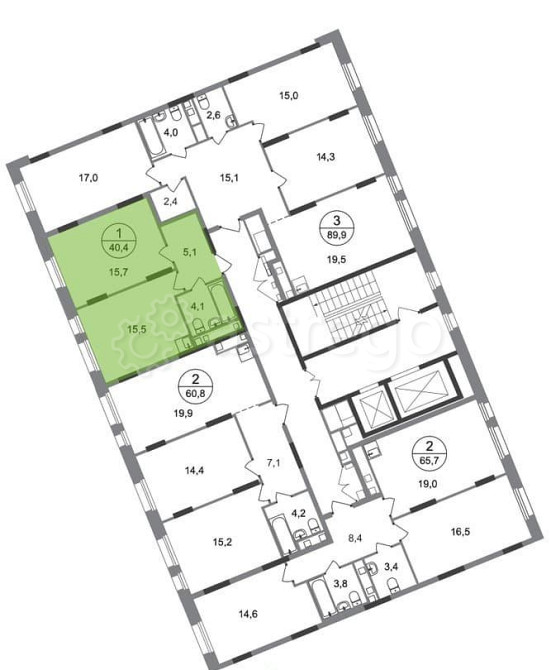 1-комн. квартира, 40 м2, 8/17 эт. Москва - изображение 4