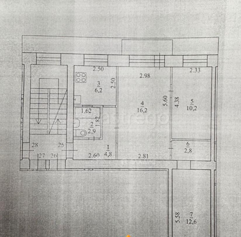3-комн. квартира, 55.7 м2, 4/5 эт. Архангельск - изображение 4