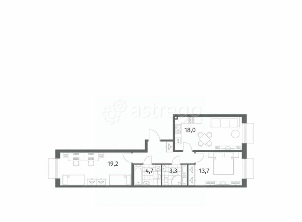 2-комн. квартира, 66.7 м2, 4/8 эт. Санкт-Петербург - изображение 7