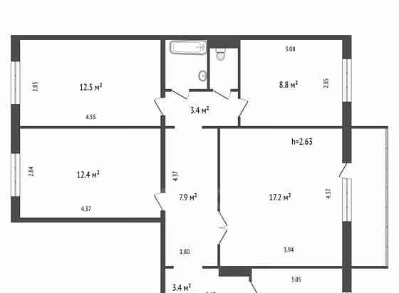 4-комн. квартира, 79.5 м2, 5/10 эт. Красноярск