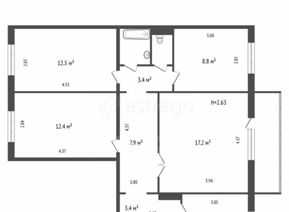 4-комн. квартира, 79.5 м2, 5/10 эт. Красноярск - изображение 1