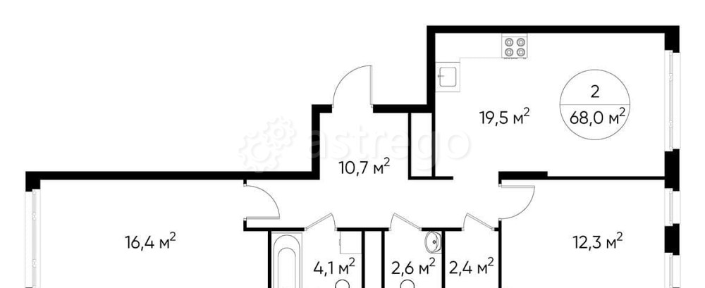 2-комн. квартира, 68 м2, 16/17 эт. Москва - изображение 1