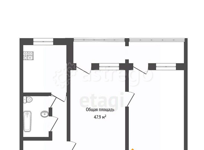 2-комн. квартира, 47.9 м2, 1/9 эт. Бийск - изображение 3