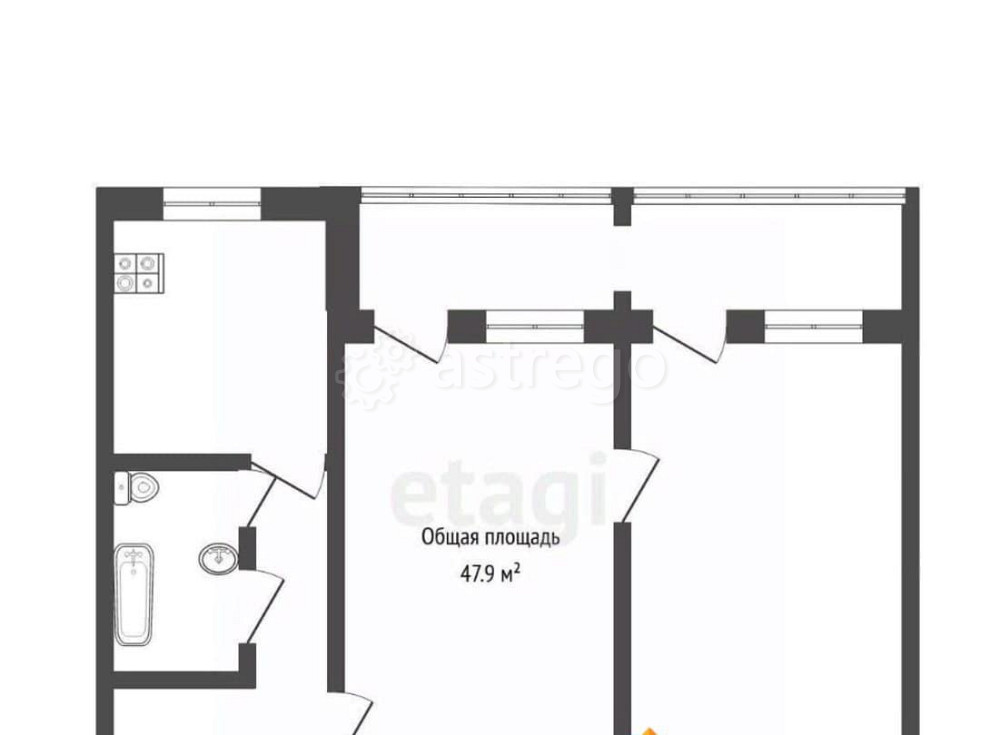 2-комн. квартира, 47.9 м2, 1/9 эт. Бийск - изображение 3