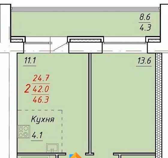 2-комн. квартира, 46.3 м2, 1/9 эт. Новоалтайск