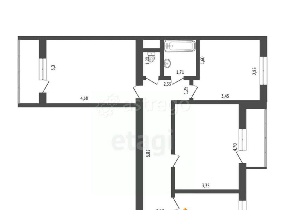 3-комн. квартира, 61.5 м2, 10/10 эт. Бийск - изображение 6