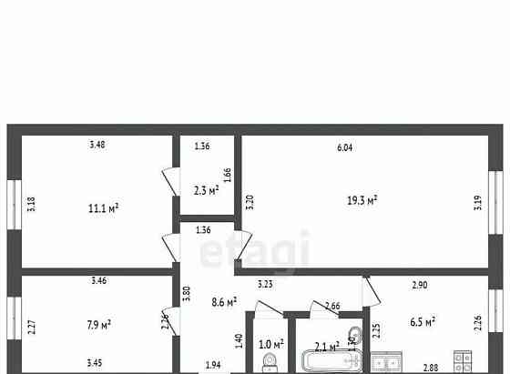 3-комн. квартира, 58.8 м2, 1/9 эт. Стерлитамак