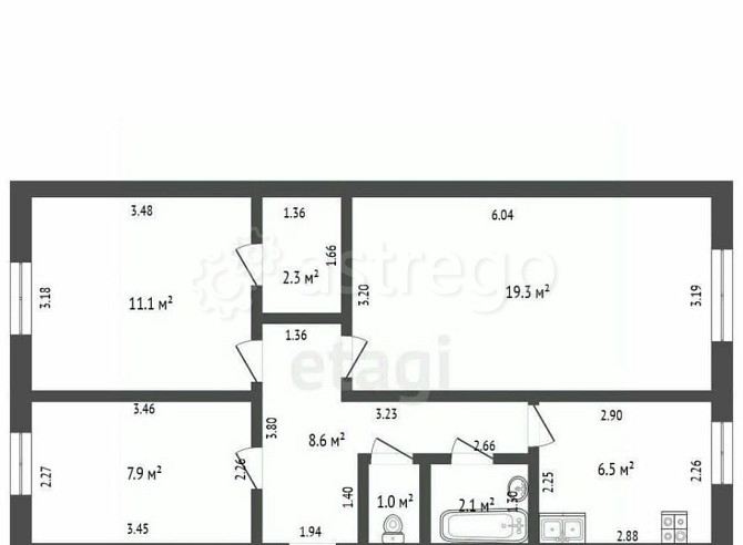 3-комн. квартира, 58.8 м2, 1/9 эт. Стерлитамак - изображение 2