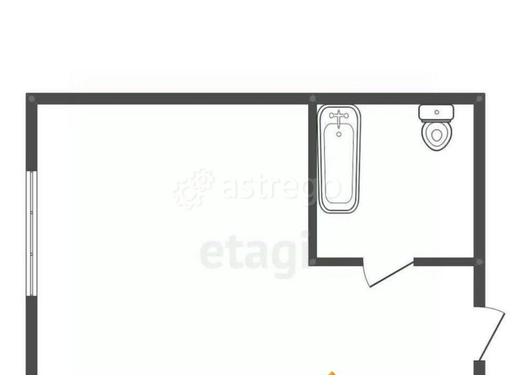 Студия, 27.8 м2, 1/3 эт. Белогорск - изображение 4
