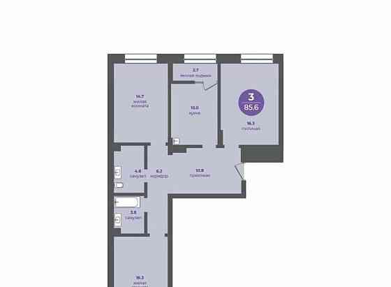 3-комн. квартира, 85.6 м2, 2/24 эт. Красноярск