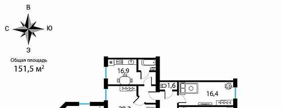 5-комн. квартира, 151.5 м2, 7/7 эт. Санкт-Петербург