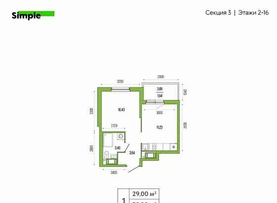 1-комн. квартира, 30.4 м2, 16/26 эт. Санкт-Петербург
