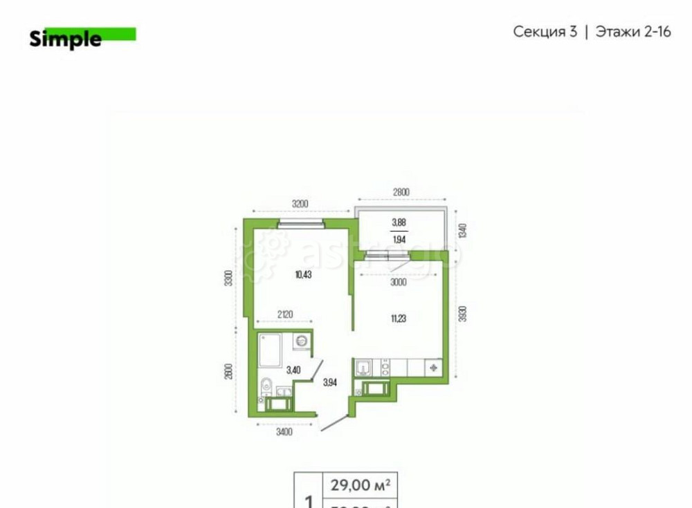 1-комн. квартира, 30.4 м2, 16/26 эт. Санкт-Петербург - изображение 1